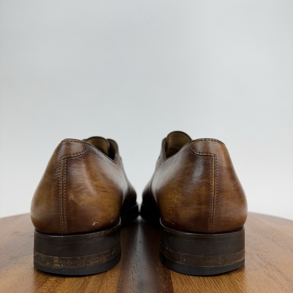 Mens Berluti Brown Burnished Leather Eyelet Dress Shoes Oxfords Size 10.5 D - Picture 4 of 9